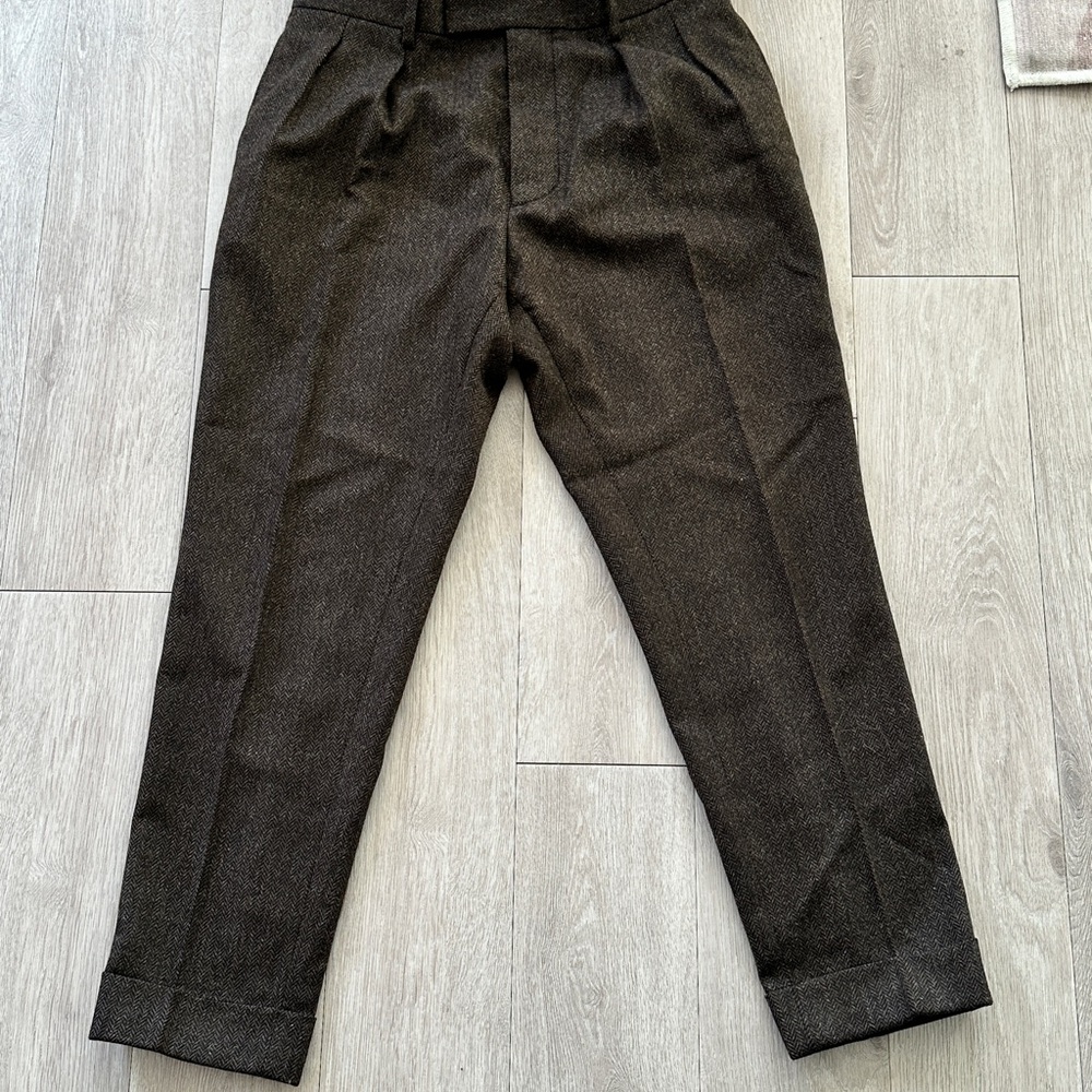 Octobre Editions brown herringbone pants